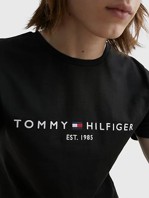 Luxusní Core Tommy Logo triko, Černá barva, M, L