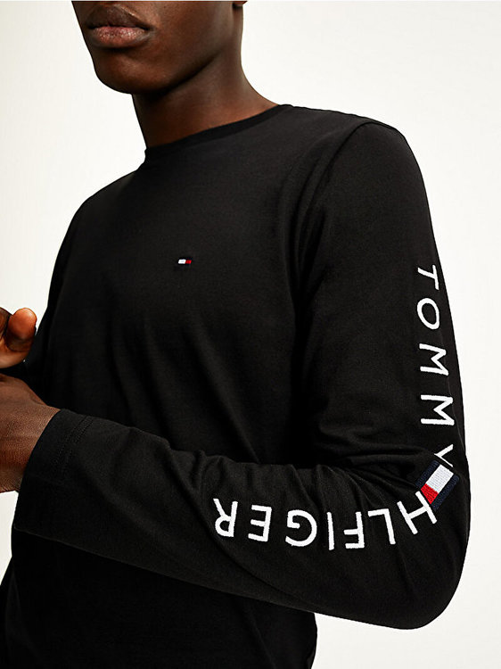 Módní Tommy Logo triko, Černá barva, 2023