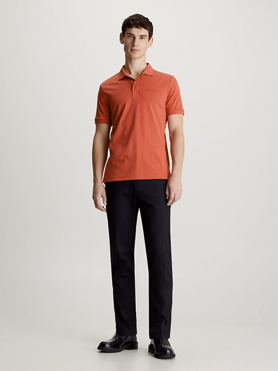 Módní Smooth Cotton polo, Oranžová barva, 2024