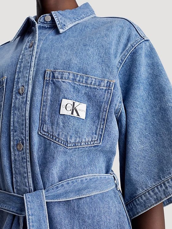 Luxusní Boxy Belted šaty, Modrá barva, XS, S, M, L