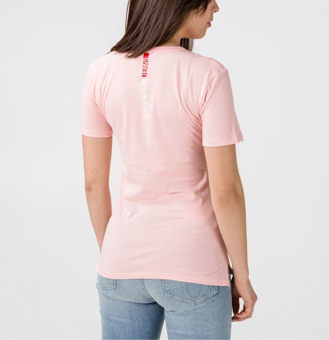 Módní Stripe Logo triko, Růžová barva, 2020