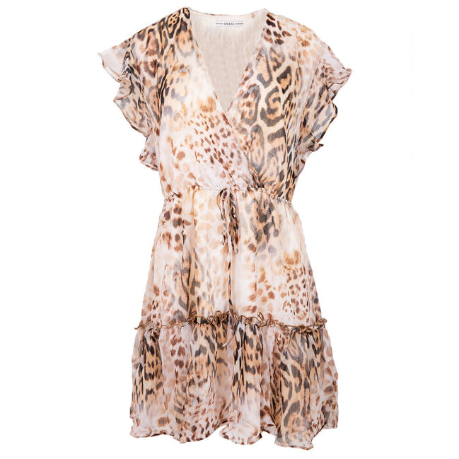 Luxusní Rosa šaty, Béžová, Hnědá barva, XS, S, M