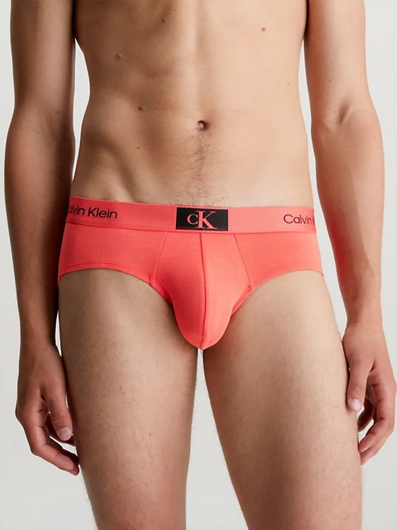 96 Cotton slipy 3ks – Calvin Klein Underwear, Černá, Červená barva Muži