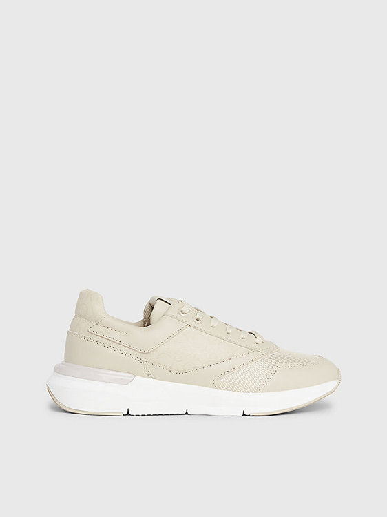Calvin Klein Jeans – Runner Lace Up tenisky, Béžová barva