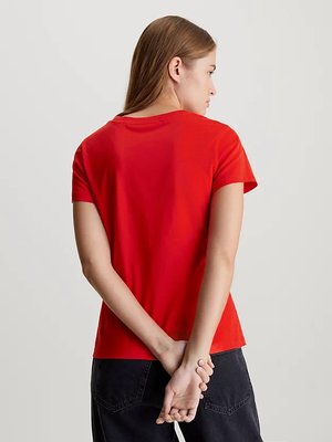 Satin CK Slim triko – Calvin Klein Jeans, Červená barva Ženy