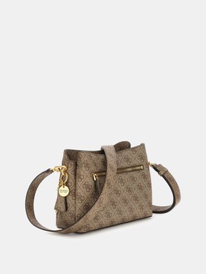 Emera Logo crossbody – GUESS, Béžová, Hnědá barva Ženy