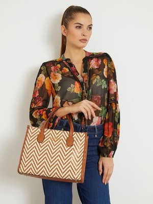 Silvana 2 velká kabelka – GUESS, Hnědá, Multi barva Ženy