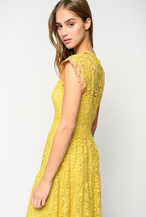 Pinko, Žlutá barva Šaty Astrorobot