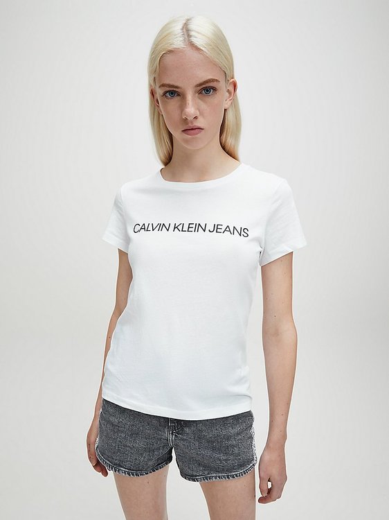 Calvin Klein Jeans – Triko - Core Institutional Logo S, Bílá barva