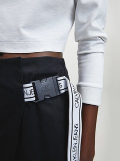 Luxusní Sukně Buckle Logo Strap, Černá barva, XS, M