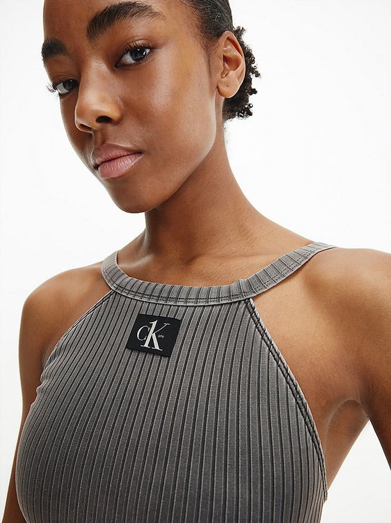 Luxusní KW0KW01641-BEH plavky ONE PIECE HIGH NECK-RP, S, M, L