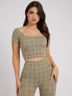 Della crop top – Guess, Khaki barva Ženy