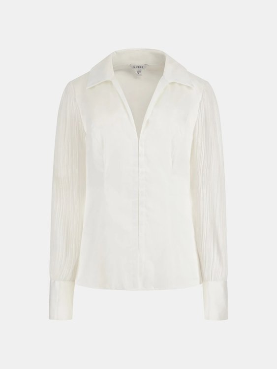 Pleated sleeves košile Bílá barva Ženy