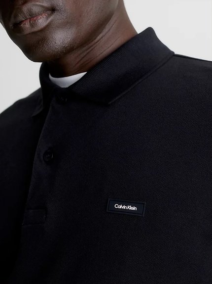 Módní Stretch Pique Slim polo, Černá barva, 2024