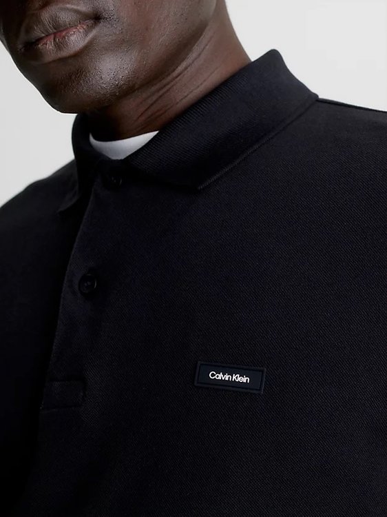 Módní Stretch Pique Slim polo, Černá barva, 2024