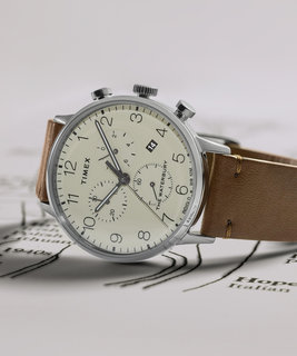 Waterbury hodinky Hnědá, Stříbrná barva Muži