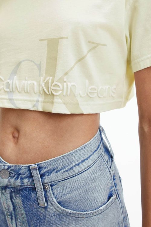 Luxusní Cropped triko, Žlutá barva, XS, S, M, L, XL