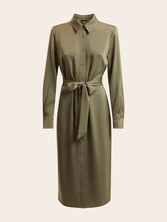 Luxusní Crystal košilové šaty, Khaki, Zelená barva, 40, 42, 44