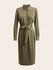 Luxusní Crystal košilové šaty, Khaki, Zelená barva, 40, 42, 44