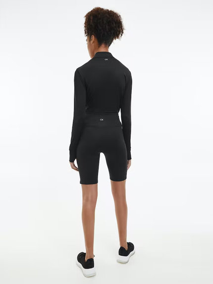 Módní Zip Neck top, Černá barva, 2022