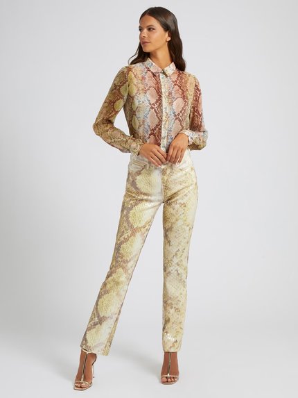 Módní Clouis košile, Béžová, Hnědá barva, 2023