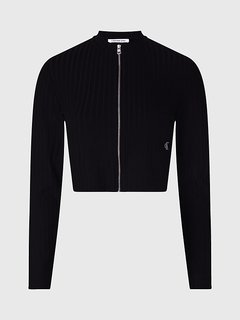 Rib Zip mikina Černá barva Ženy