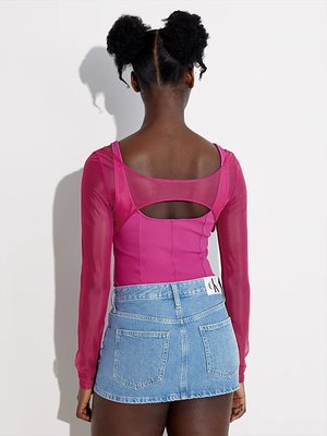 Mesh Layered body – Calvin Klein Jeans, Růžová barva Ženy