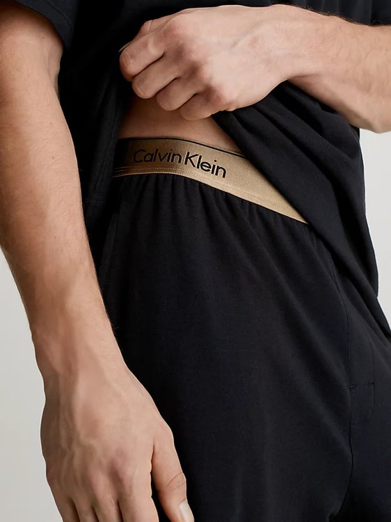 Luxusní Modern Cotton Holiday pyžamový set, Černá barva, M, L, XL