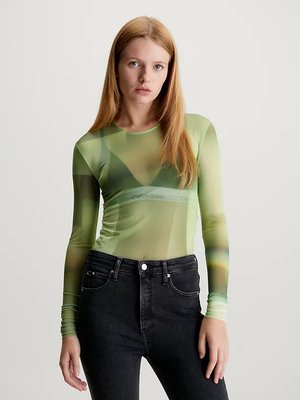 Calvin Klein Jeans – Illuminated triko, Zelená barva