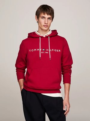 Tommy Hilfiger – Tommy Logo mikina, Červená barva