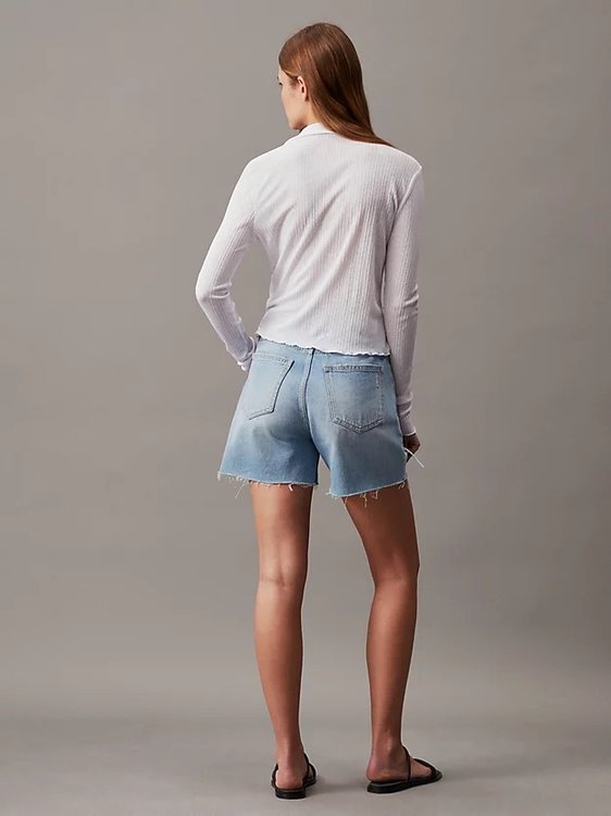 Mom šortky – Calvin Klein Jeans, Modrá barva Ženy