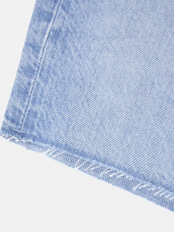 High rise denim šortky Modrá barva Ženy