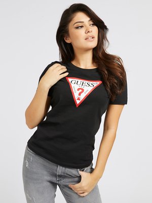 Guess – Logo triko, Černá barva