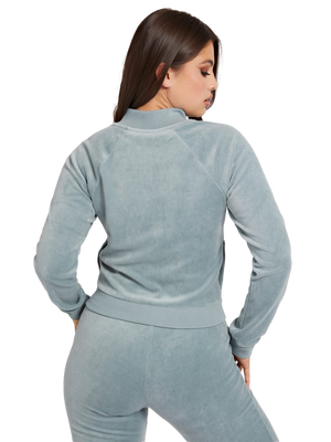 Chenille mikina – Guess, Modrá barva Ženy