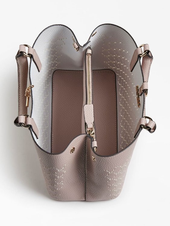 Guess, Růžová barva Amara bucket kabelka