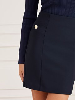 Luxusní Leigah sukně, Modrá, Navy barva, 40, 42, 44