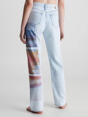 High Rise Straight jeany – Calvin Klein Jeans, Modrá barva Ženy