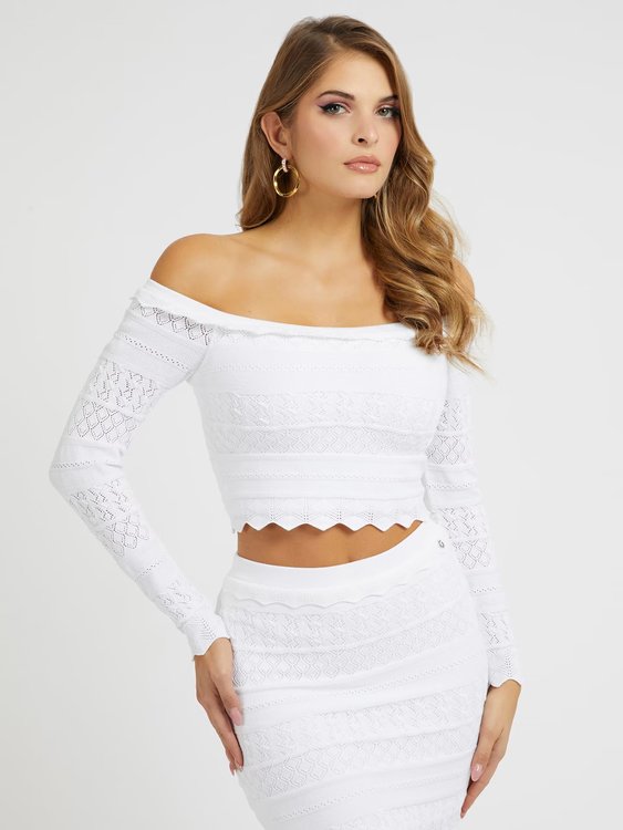 GUESS – Deeta svetr, Bílá barva