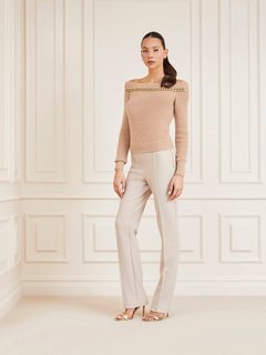 Luxusní Nuvola Chain svetr, Béžová barva, S, M