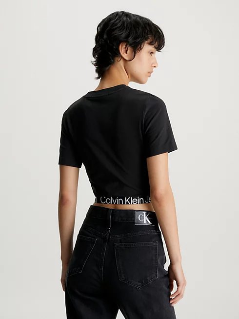 Waist Logo triko – Calvin Klein Jeans, Černá barva Ženy