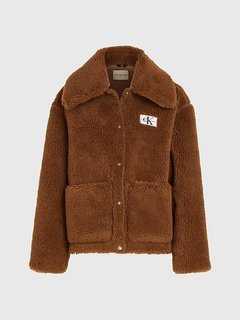 Short Sherpa bunda Hnědá barva Ženy