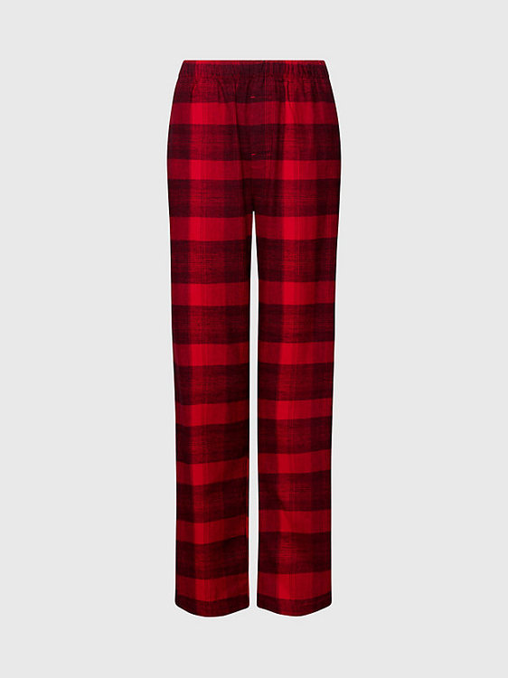 Flannel pyžamové kalhoty Červená barva Ženy