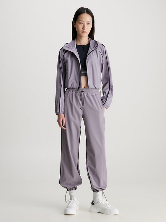 Módní Cropped větrovka, Fialová barva, 2023