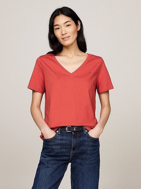 Tommy Hilfiger – Modern Regular triko, Červená barva