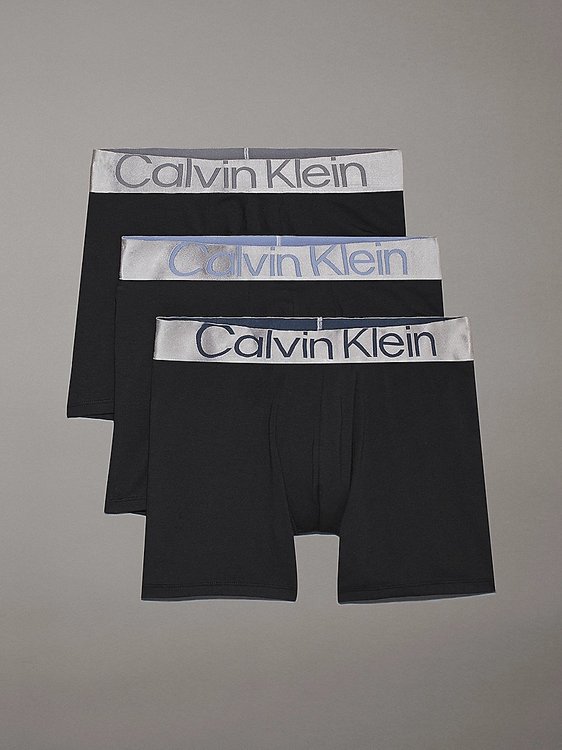 Calvin Klein Underwear – CK Steel Cotton boxery 3ks, Černá barva