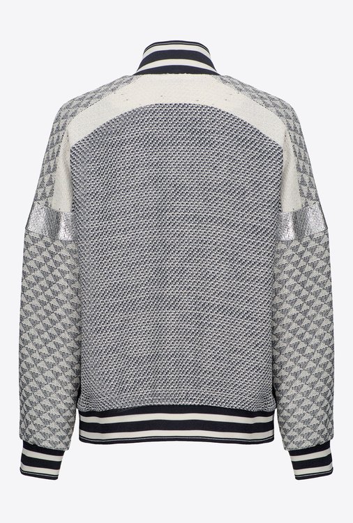 Bobbio bomber bunda – Pinko, Bílá, Modrá barva Ženy, Ženy