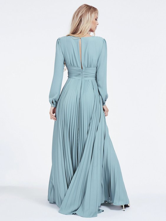 Módní Dlouhé šaty, Tyrkysová barva, 2021, 2020