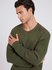 Módní Plaite svetr, Khaki, Zelená barva, 2022