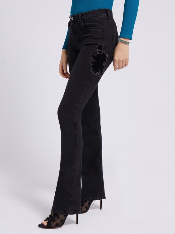 GUESS – Sexy Straight jeany, Černá barva