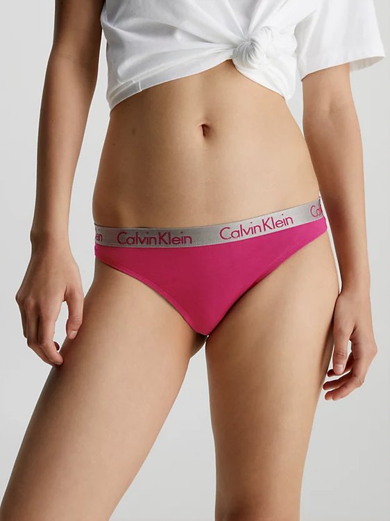 Radiant Cotton tanga – Calvin Klein Underwear, Růžová barva Ženy